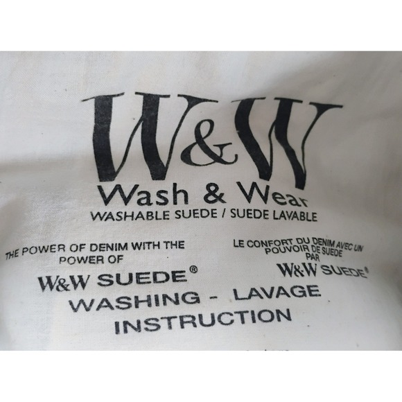 Vintage W&W Wash & Wear Leather Suede Pants Mens 26 Made in Canada Blue - Picture 12 of 13